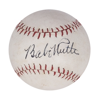 Babe Ruth Single Signed 1934 Chicago Worlds Fair Boys League Baseball With Original Box (Beckett)
